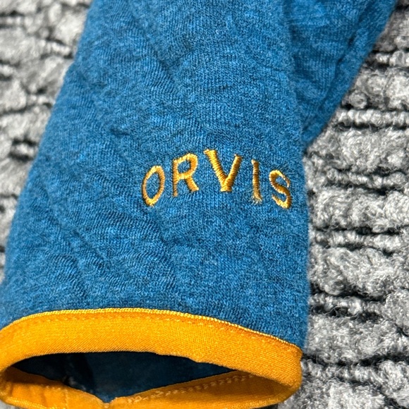 Orvis Fleece Full Zip Puffer Jacket Men’s Sz S Outdoors Hiking Cabincore Casual - Picture 4 of 8